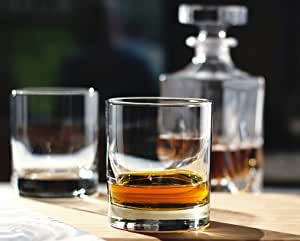 Good Glassware Swirl Premium Glass Tumblers with Heavy Base and Unique Curved Design  , Perfect for Drinking Spirits